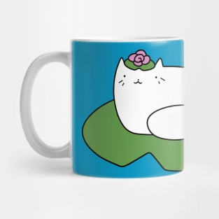 Lilypad White Cat Mug